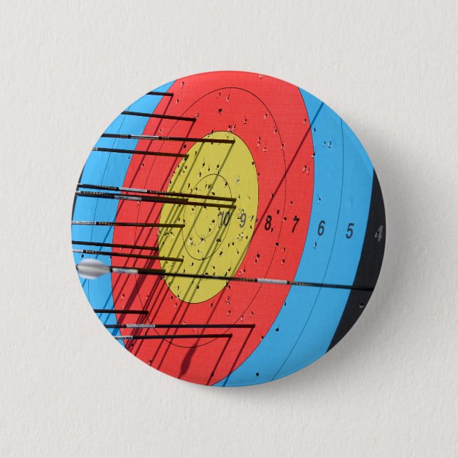 Archery target 6 cm round badge (Front)
