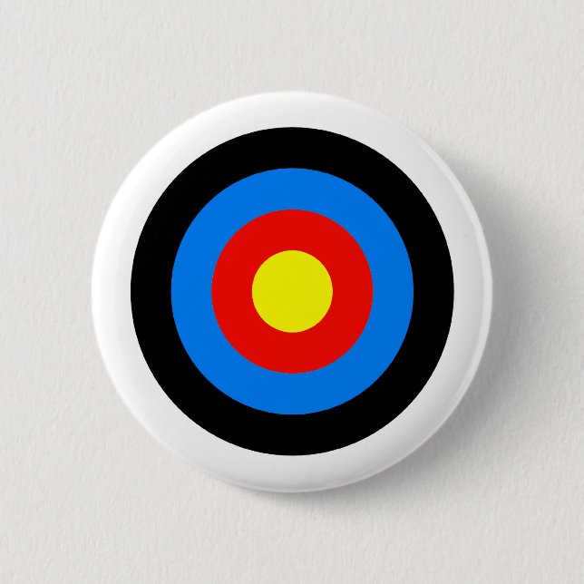 Archery Target 6 Cm Round Badge (Front)