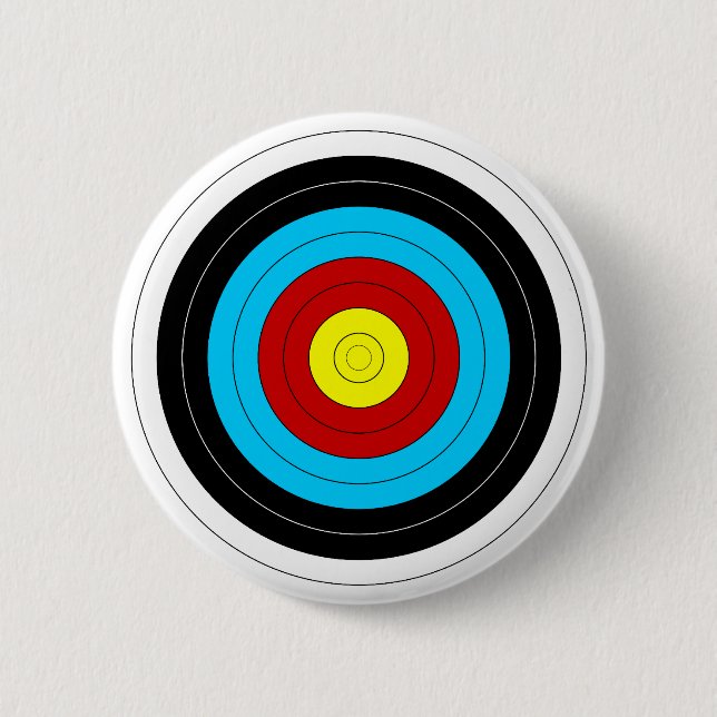 Archery Target 6 Cm Round Badge (Front)