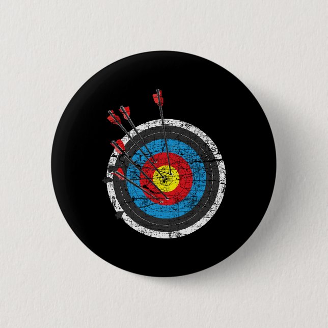 Archery Target - Archer Bowman Bow Hunting Bowhunt 6 Cm Round Badge (Front)