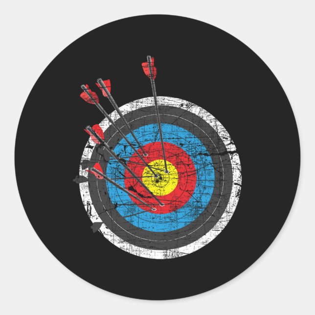 Archery Target - Archer Bowman Bow Hunting Bowhunt Classic Round Sticker (Front)