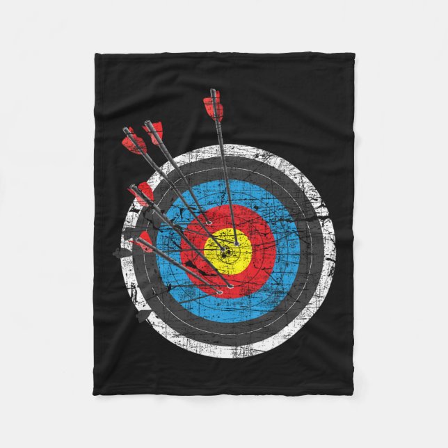 Archery Target - Archer Bowman Bow Hunting Bowhunt Fleece Blanket (Front)