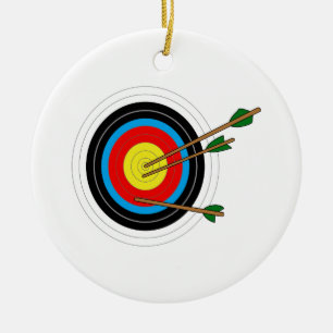 ARCHERY TARGET CERAMIC TREE DECORATION