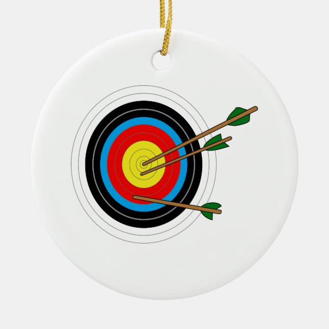 ARCHERY TARGET CERAMIC TREE DECORATION (Front)