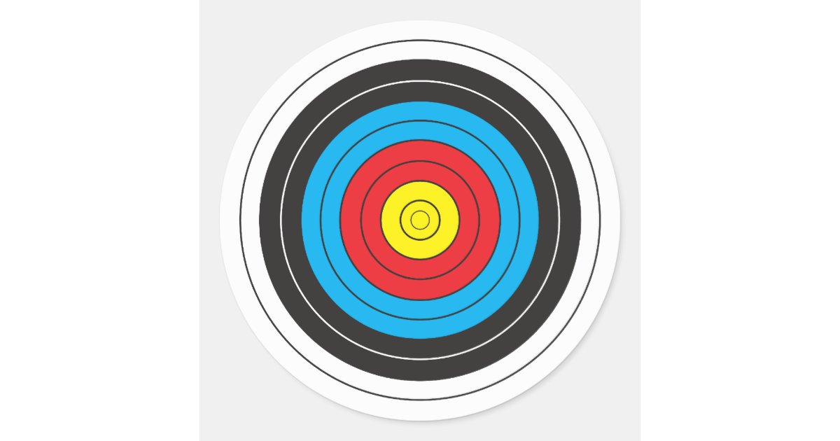 Archery Target Classic Round Sticker | Zazzle