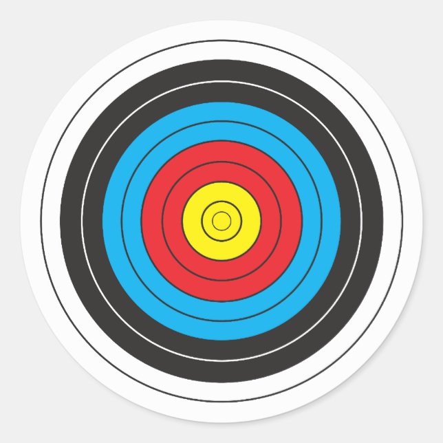 Archery Target Classic Round Sticker (Front)