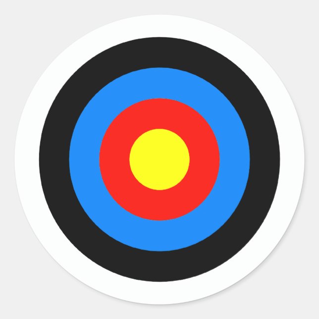 Archery Target Classic Round Sticker (Front)