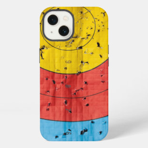 Archery target close up with many arrow holes iPhone case