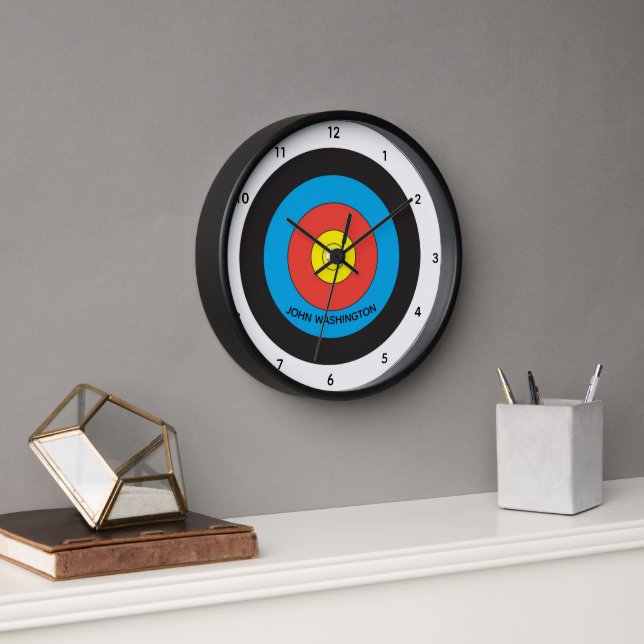 Archery Target Personalized Wall Clock (Office)