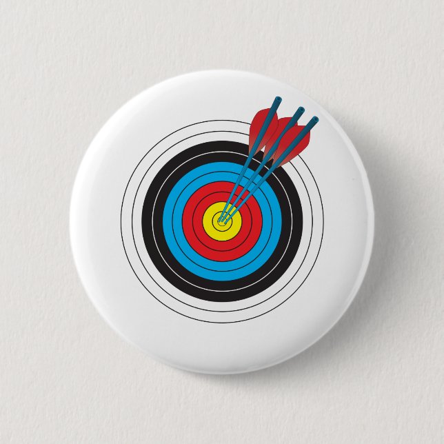 Archery Target with Arrows 6 Cm Round Badge (Front)