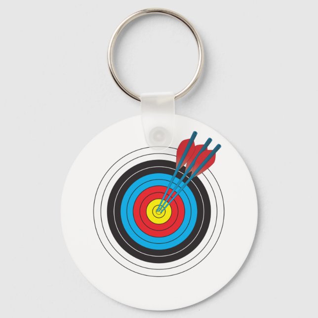 Archery Target with Arrows Key Ring (Front)