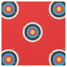 Archery Targets and Arrows Pattern on Red