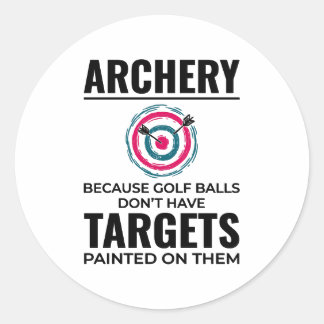 Archery Targets Archer Bow Arrows Bullseye  Classic Round Sticker