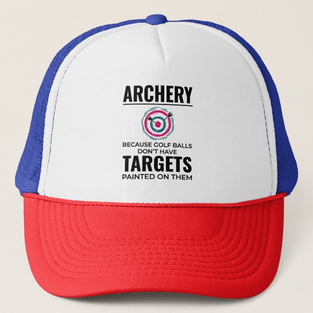 Archery Targets Archer Bow Arrows Bullseye  Trucker Hat (Front)