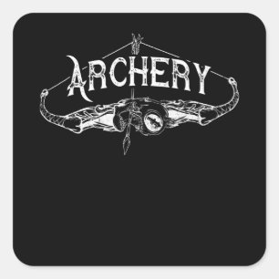 Archery Tattoo Art Bow Square Sticker