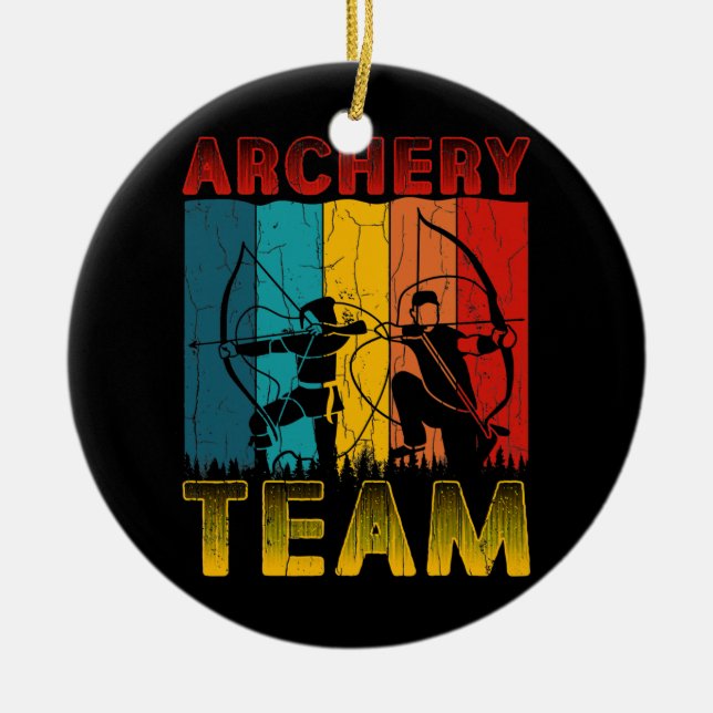 Archery Team Funny Archer Arrow Bow Hunting Ceramic Ornament (Front)
