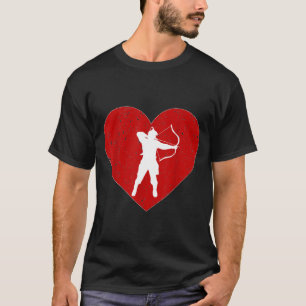 Archery Valentine Day For Archery Lover Heart T-Shirt