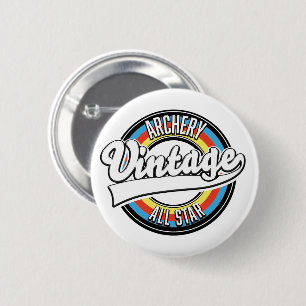 Archery vintage all star logo 6 cm round badge