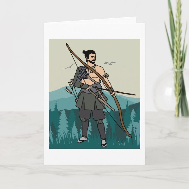 Archery With A Bow And Arrow Card (Front)