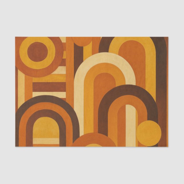 Arches and Sunspots Retro MCM Geometric Design Tissue Paper (Front)