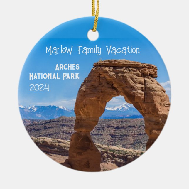 Arches Family Vacation Personalised Ornament (Front)