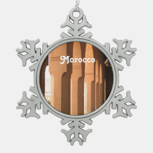 Arches in Morocco Snowflake Pewter Christmas Ornament