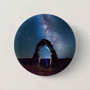 Arches National Park at night MOAB 6 Cm Round Badge