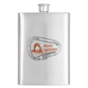 Arches National Park Climbing Carabiner Hip Flask