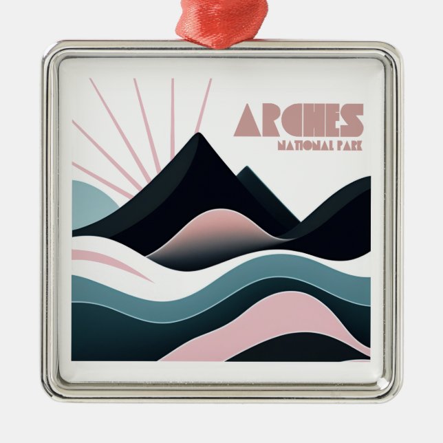 Arches National Park Coloured Hills Metal Ornament (Front)