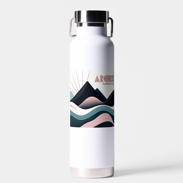 Arches National Park Coloured Hills Water Bottle (Front)