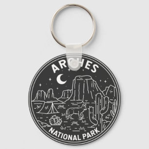 Arches National Park Delicate Arch Monoline  Key Ring