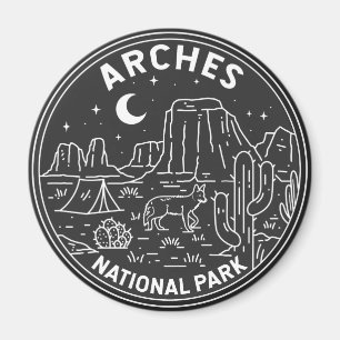 Arches National Park Delicate Arch Monoline  Magnet