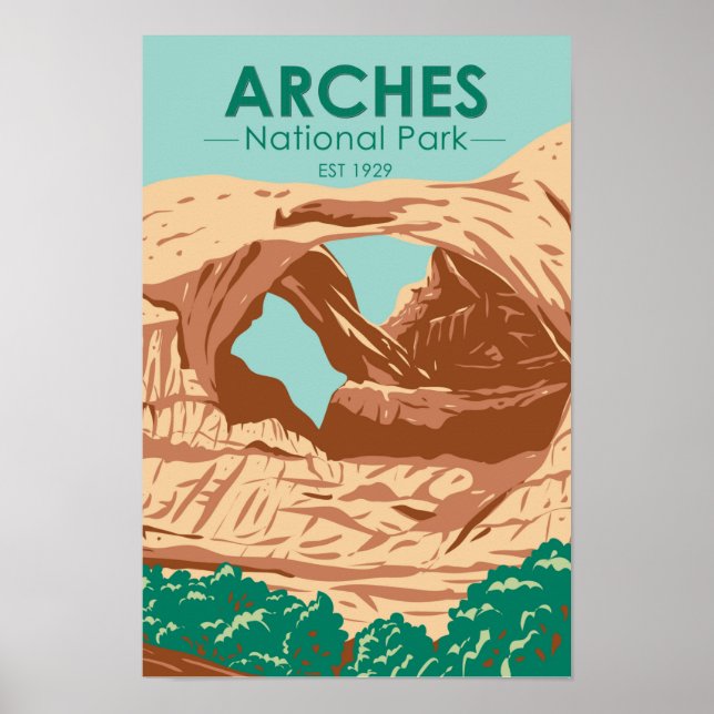 Arches National Park Double Arch Poster (Front)