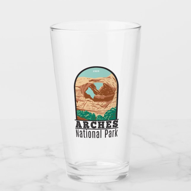 Arches National Park Double Arch Vintage  Glass (Front)