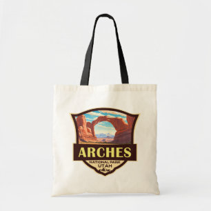 Arches National Park Illustration Retro Tote Bag