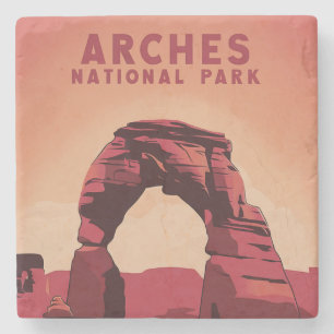 Arches National Park Minimalistic Illustration Stone Coaster