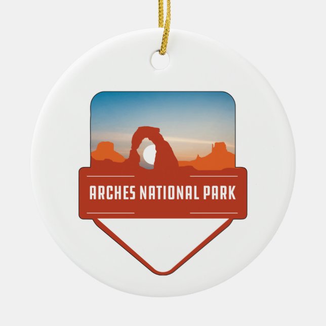 Arches national park natural sandstone arches utah ceramic ornament (Front)