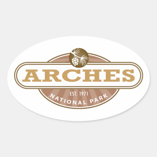 Arches National Park Oval Sticker (Front)