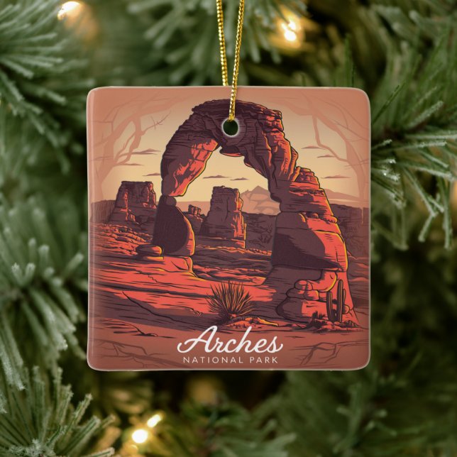 Arches National Park Sandstone Ceramic Ornament (Tree)