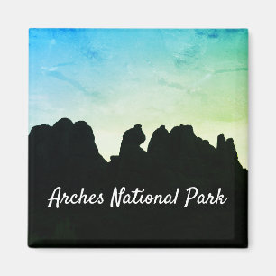 Arches National Park Silhouette Magnet