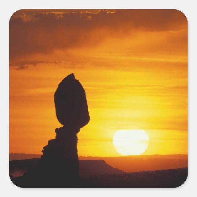 Arches National Park, UT Balance Rock at Square Sticker (Front)