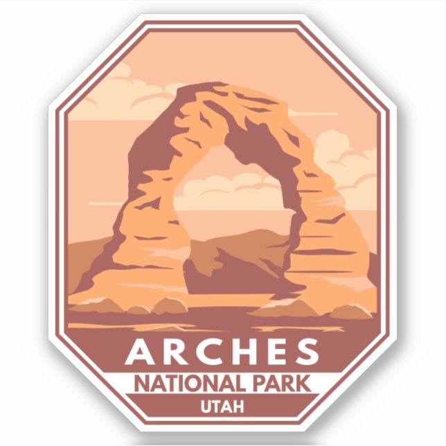 Arches National Park Utah Delicate Arch Art Retro (Front)