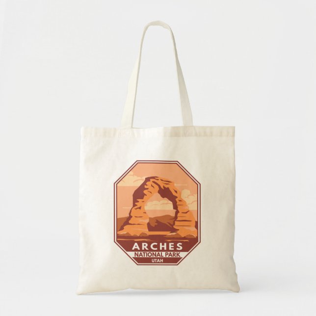 Arches National Park Utah Delicate Arch Art Retro Tote Bag (Front)