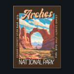 Arches National Park Utah Distressed Postcard<br><div class="desc">Arches vector artwork design. The park lies north of Moab in the state of Utah. Bordered by the Colorado River in the southeast,  it’s known as the site of more than 2, 000 natural sandstone arches.</div>
