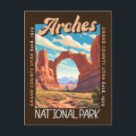 Arches National Park Utah Distressed Postcard<br><div class="desc">Arches vector artwork design. The park lies north of Moab in the state of Utah. Bordered by the Colorado River in the southeast,  it’s known as the site of more than 2, 000 natural sandstone arches.</div>