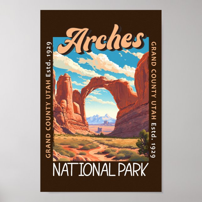 Arches National Park Utah Distressed Poster (Front)