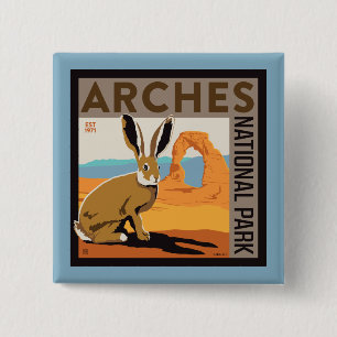 Arches National Park, Utah Jackrabbit 15 Cm Square Badge