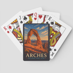 Arches National Park Utah Modern Woodblock Travel Playing Cards