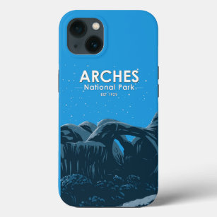 Arches National Park Utah Night Sky Vintage iPhone 13 Case