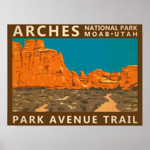 Arches National Park Utah Park Avenue Trail 2 Poster